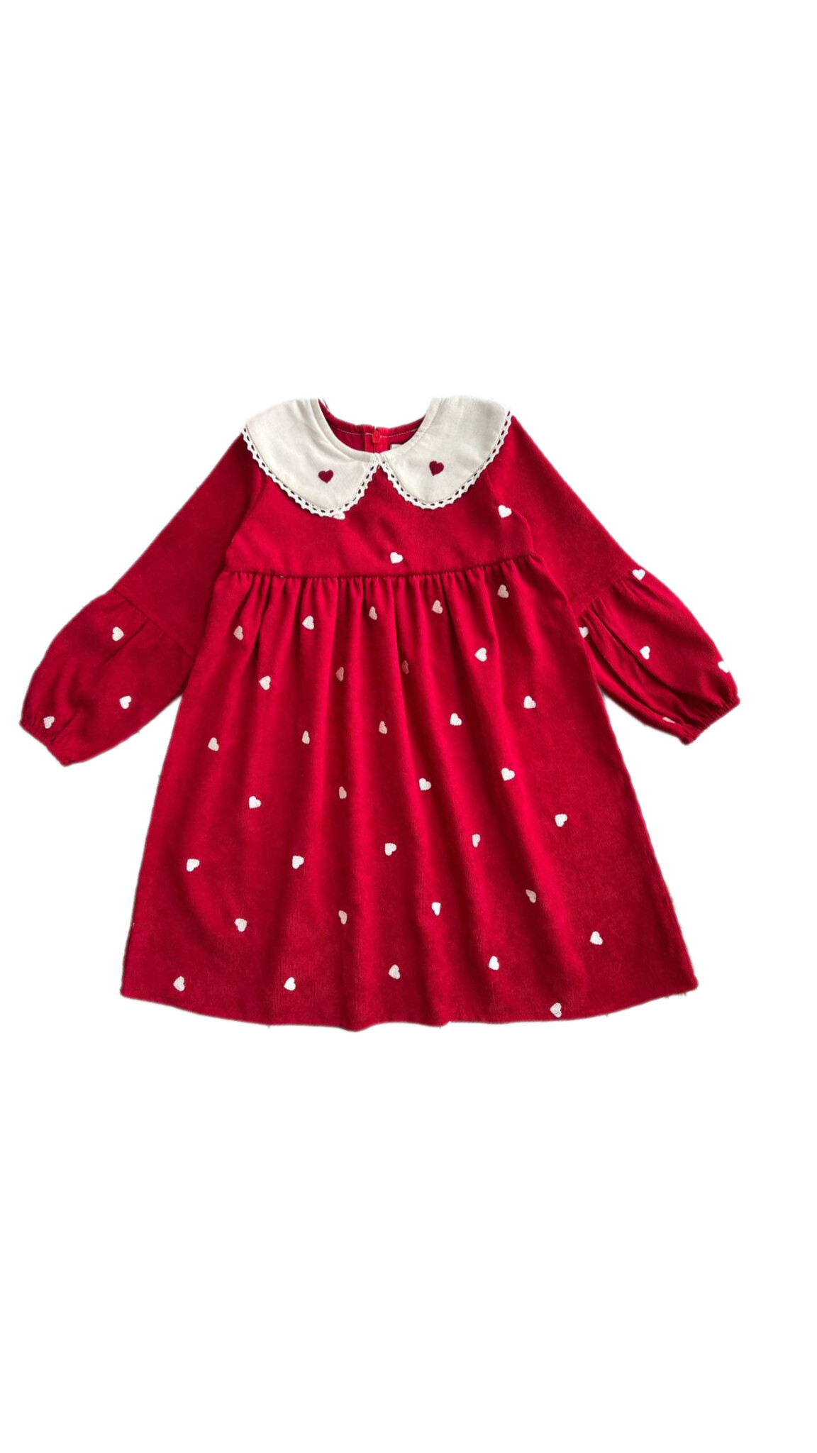 پیراهن مخمل کبریتی طرح قلب