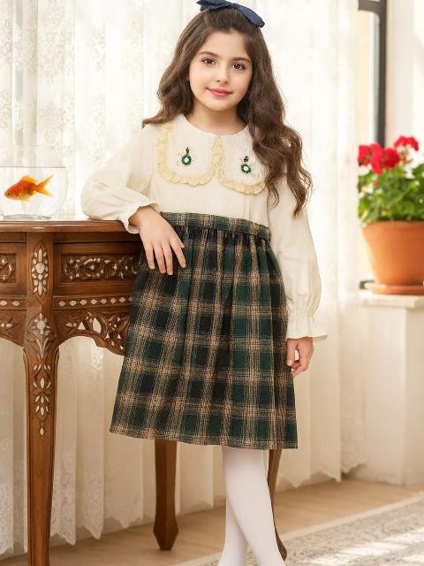 پیراهن دامن چهارخونه پشمی