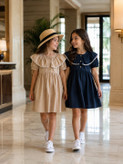 پیراهن کتان یقه چیندار