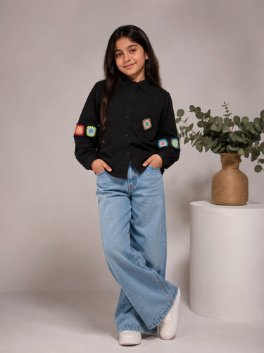 شومیز تک گل مشکی