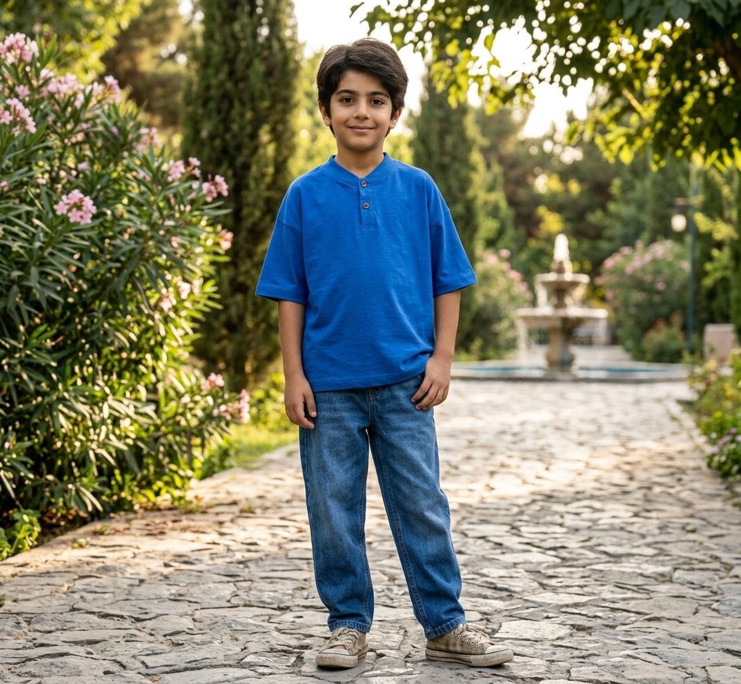 تیشرت دو دکمه ساده زیروتن