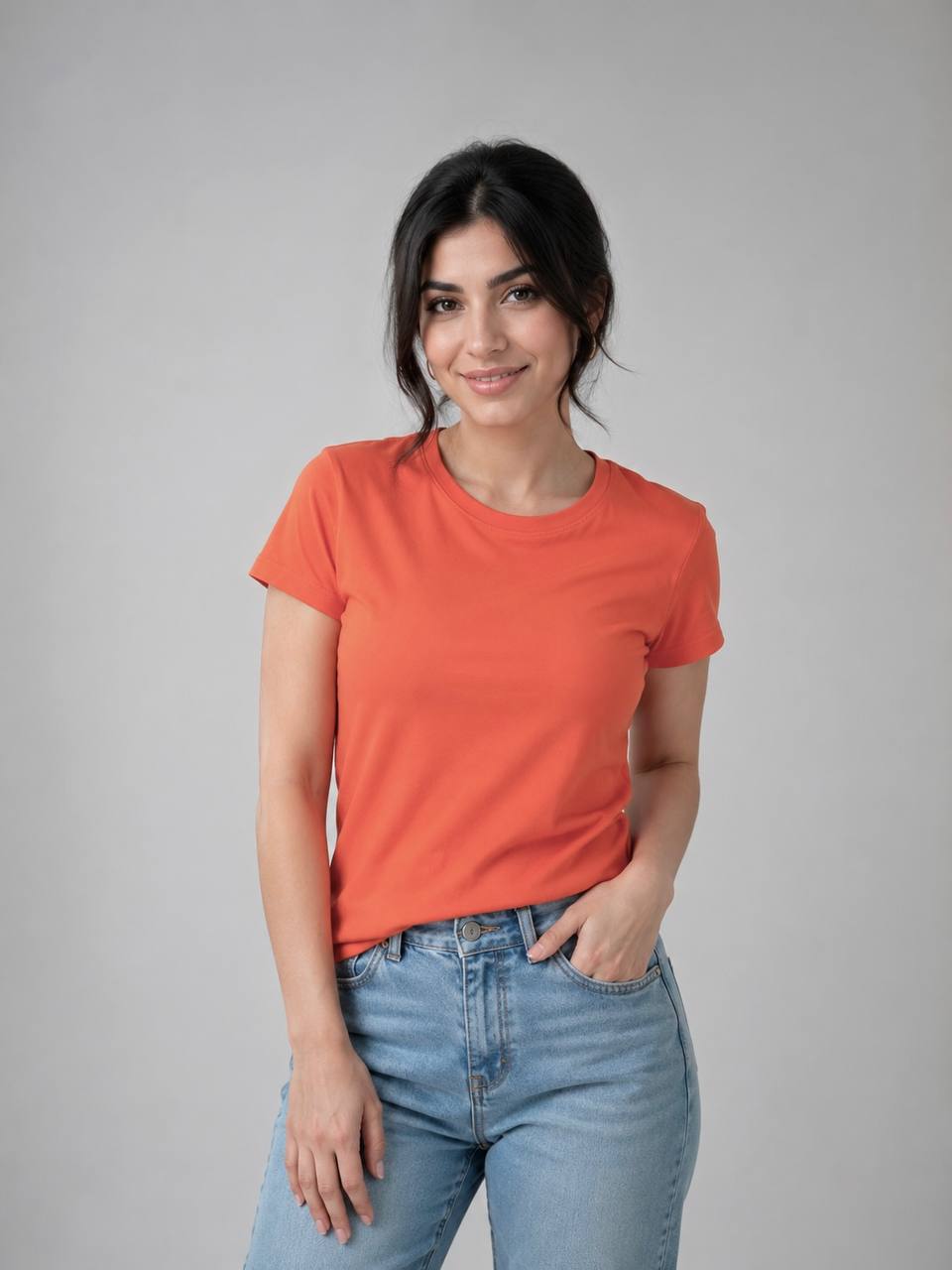 تیشرت یقه گرد زنانه زیروتن